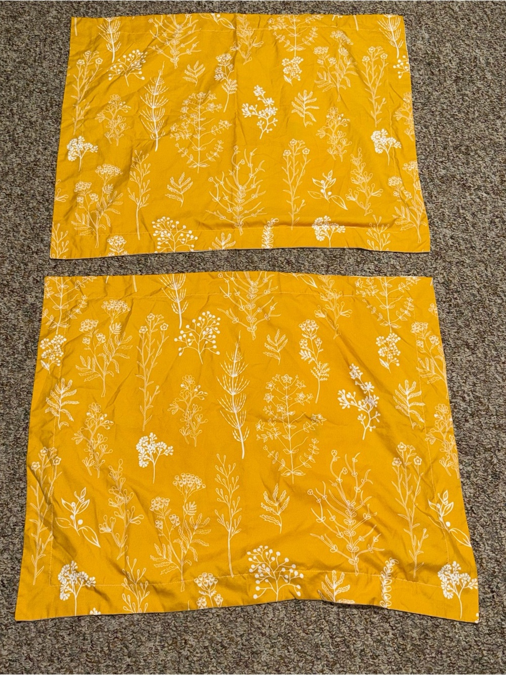 Bedsure queen size pillow cases Mustard Yellow Floral Pillow Sham Set wildflower
